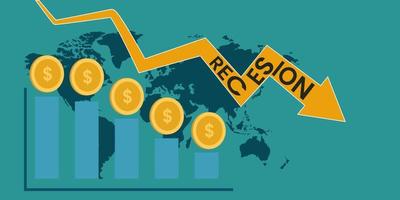 Hintergrund Wirtschaft Rezession Vektor Krise Finanzen, Markt-Down-Chart