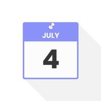 Kalendersymbol vom 4. Juli. datum, monat, kalender, symbol, vektor, illustration vektor
