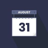 31. August Kalendersymbol. 31. august kalenderdatum monat symbol vektor illustrator