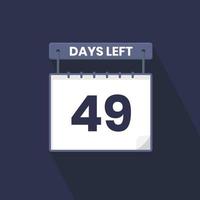 Noch 49 Tage Countdown für Verkaufsförderung. Noch 49 Tage bis zum Werbeverkaufsbanner vektor