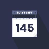 Noch 145 Tage Countdown für Verkaufsförderung. Noch 145 Tage bis zum Werbeverkaufsbanner vektor