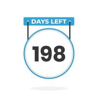 Noch 198 Tage Countdown für die Verkaufsförderung. Noch 198 Tage bis zum Werbeverkaufsbanner vektor