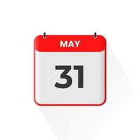31. Mai Kalendersymbol. 31. Mai Kalenderdatum Monat Symbol Vektor Illustrator