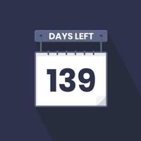 Noch 139 Tage Countdown für Verkaufsförderung. Noch 139 Tage Werbeverkaufsbanner vektor