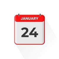 24. januar kalendersymbol. 24. januar kalenderdatum monat symbol vektor illustrator
