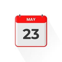 23. Mai Kalendersymbol. 23. Mai Kalenderdatum Monat Symbol Vektor Illustrator