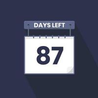 Noch 87 Tage Countdown für Verkaufsförderung. Noch 87 Tage bis zum Werbeverkaufsbanner vektor