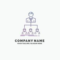 Mannschaft. Zusammenarbeit. Organisation. Gruppe. Unternehmen lila Business-Logo-Vorlage. Platz für den Slogan vektor