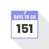 151 Tage verbleibendes Countdown-Verkaufssymbol. Noch 151 Tage Werbebanner vektor