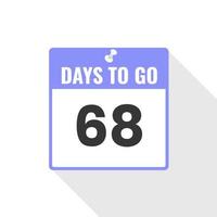 68 Tage verbleibendes Countdown-Verkaufssymbol. Noch 68 Tage Werbebanner vektor