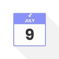 Kalendersymbol vom 9. Juli. datum, monat, kalender, symbol, vektor, illustration vektor