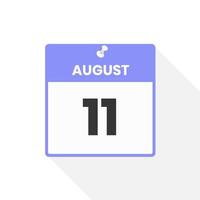 augusti 11 kalender ikon. datum, månad kalender ikon vektor illustration