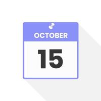 oktober 15 kalender ikon. datum, månad kalender ikon vektor illustration