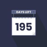 Noch 195 Tage Countdown für die Verkaufsförderung. Noch 195 Tage Werbeverkaufsbanner vektor