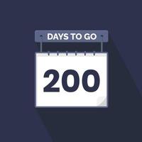 Noch 200 Tage Countdown für Verkaufsförderung. Noch 200 Tage Werbeverkaufsbanner vektor