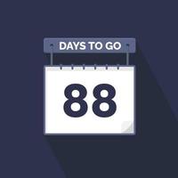 Noch 88 Tage Countdown für Verkaufsförderung. Noch 88 Tage bis zum Werbeverkaufsbanner vektor