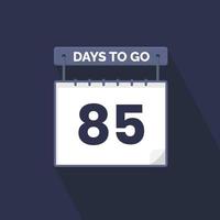 Noch 85 Tage Countdown für Verkaufsförderung. Noch 85 Tage bis zum Werbeverkaufsbanner vektor