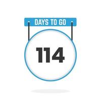 Noch 114 Tage Countdown für Verkaufsförderung. Noch 114 Tage bis zum Werbeverkaufsbanner vektor