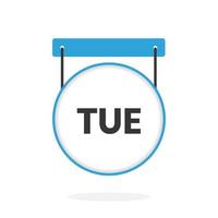 Dienstag-Kalender-Symbol To-Do-Liste, Wochentag-Plan-Arbeitszeichen für persönliche Organisator-Vektorillustration vektor