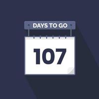 Noch 107 Tage Countdown für Verkaufsförderung. Noch 107 Tage bis zum Werbeverkaufsbanner vektor