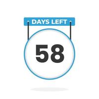 Noch 58 Tage Countdown für Verkaufsförderung. Noch 58 Tage Werbeverkaufsbanner vektor
