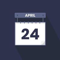 24. april Kalendersymbol. 24. April Kalenderdatum Monat Symbol Vektor Illustrator