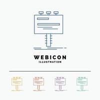 Anzeige. Anzeige. Werbung. Werbetafel. Promo 5-Farblinien-Web-Icon-Vorlage isoliert auf Weiß. Vektor-Illustration vektor