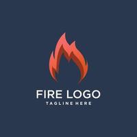 Feuer-Logo-Design mit kreativem abstraktem Konzept-Premium-Vektor vektor