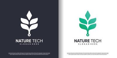 Natur-Tech-Logo-Vorlage Premium-Vektor vektor