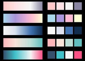 beliebte Farbpalette. ein Beispiel für ein Farbschema. Prognose der zukünftigen Farbtrendvorlage. Farbverlauf und einfarbige Komposition für modernes Design. Vektor eps 10.