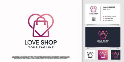 Love-Shop-Logo-Design mit moderner Konzeptidee vektor