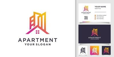 Apartment-Logo-Design-Vorlage Premium-Vektor vektor