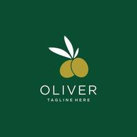 Oliven-Logo-Design-Vektor mit kreativem abstraktem Konzept vektor
