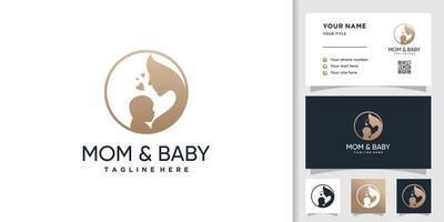 Mama-Baby-Logo-Design-Vektor mit kreativem Konzept vektor