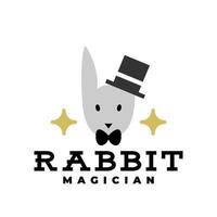 illustration av en kanin med en trollkarl hatt. Bra för några företag relaterad till djur, sällskapsdjur eller magi. vektor