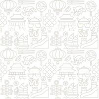 Kina traditioner abstrakt sömlös mönster. redigerbar vektor former på vit bakgrund. trendig textur med tecknad serie Färg ikoner. design med grafisk element för interiör, tyg, hemsida dekoration