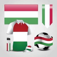 Ungarn-Landesflaggenplatz auf T-Shirt. Feuerzeug. Fußball. Fußball- und Sporthut vektor