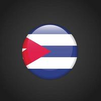 Kuba-Flagge-Kreis-Schaltfläche vektor