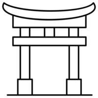 Torii-Tor, das leicht geändert oder bearbeitet werden kann vektor