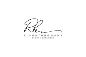 Anfangsbuchstabe rb unterschrift logo vorlage elegantes design logo zeichen symbol vorlage vektor symbol
