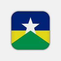 Rondonia-Flagge, Bundesstaat Brasilien. Vektor-Illustration. vektor