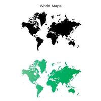 Farbvektorvorlage für die Weltkarte. Silhouettenkarte der Welt. Vektor eps 10.