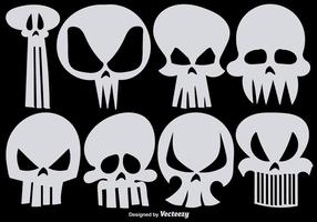 Set med Vector Hand Drawn Skulls