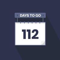 Noch 112 Tage Countdown für Verkaufsförderung. Noch 112 Tage bis zum Werbeverkaufsbanner vektor