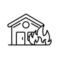 Haus in Brand Vektor-Symbol vektor