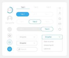 redigera konto ui element utrustning. redigerbar isolerat vektor komponenter. navigering meny. webb design widget packa för mobil Ansökan, programvara med ljus tema