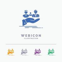 Versicherung. die Gesundheit. Familie. Leben. Hand 5-Farben-Glyphen-Web-Icon-Vorlage isoliert auf Weiß. Vektor-Illustration vektor