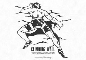 Free Wall Klettern Mann Vektor-Illustration vektor