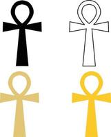 Koptisches Kreuz Ankh-Symbol auf weißem Hintergrund. Ankh-Symbol. Ankh oder Schlüssel des Lebenszeichens. flacher Stil. vektor