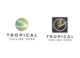 exotisk och lyx tropisk blad logotyp design mall. vektor